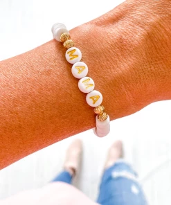 J+j Bracelets Mama Gold + White Bracelet