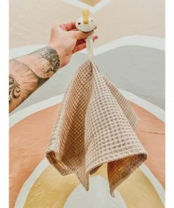 Evelina Apparel Beige Waffle Pacifier Blanket Pacifier Goods