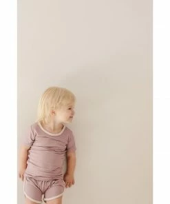 Joss + J Bottoms Cora + Cream Ribbed Bamboo Striped Track Shorts