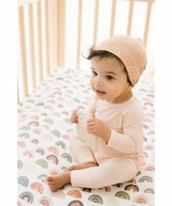 Joss + J Tops Apricot Ribbed Bamboo Long Sleeve Shirt