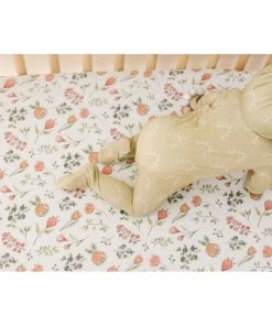 Joss + J Whimsical Dancing Blooms Muslin Crib Sheet