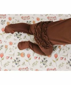 Joss + J Whimsical Dancing Blooms Muslin Crib Sheet