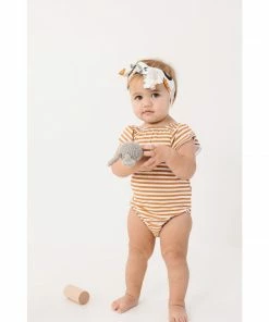 Joss + J Leotards Gold Stripes Bamboo Flutter Sleeve Leotard 14 Joss + J Leotards Gold Stripes Bamboo Flutter Sleeve Leotard
