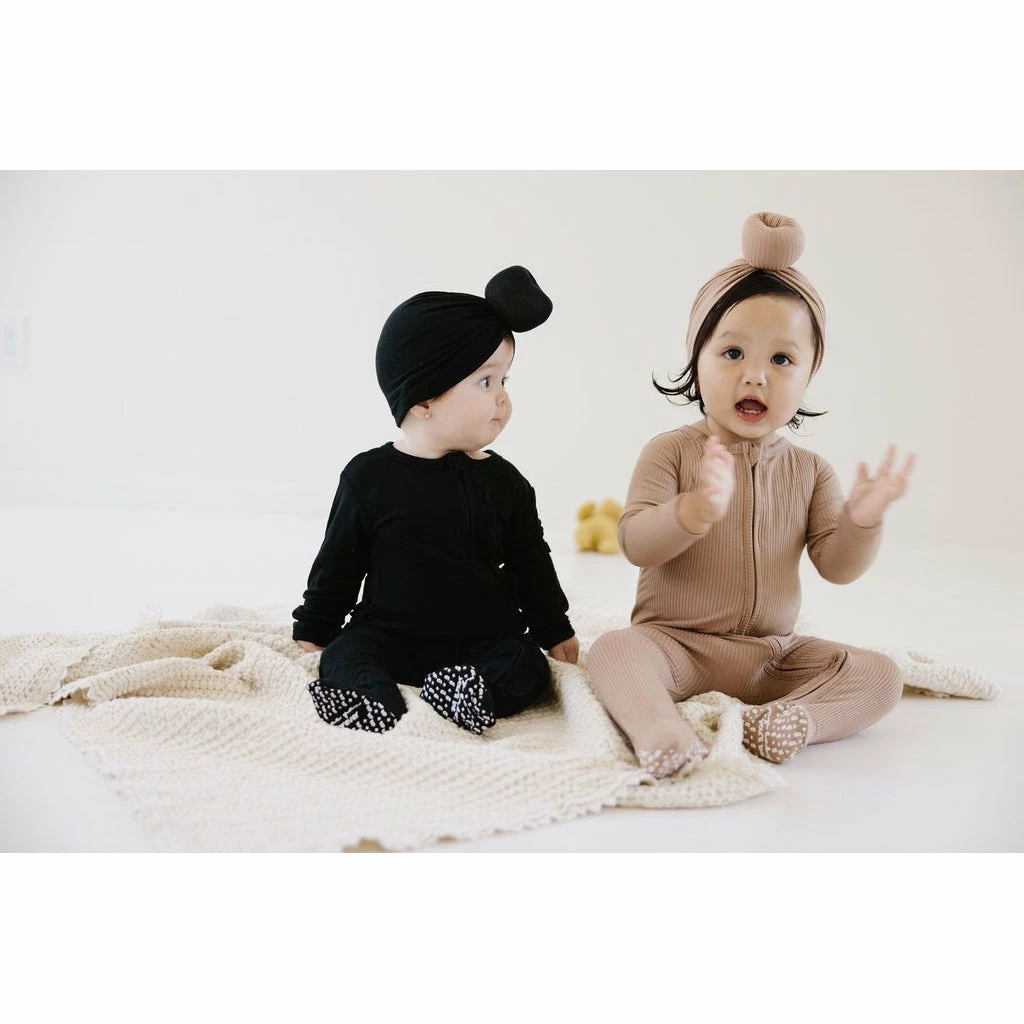 Joss + J Sleepers Black Zip Bamboo Ruffle Sleeper 9 Joss + J Sleepers Black Zip Bamboo Ruffle Sleeper