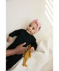 Joss + J Sleepers Black Zip Bamboo Ruffle Sleeper 13 Joss + J Sleepers Black Zip Bamboo Ruffle Sleeper