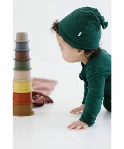 Joss + J Emerald Green Ribbed Bamboo Zip Sleeper