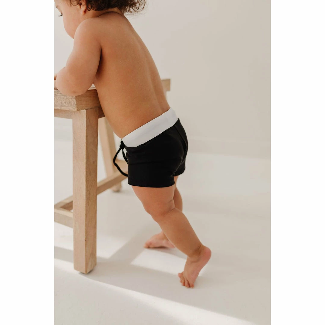 Joss + J Midnight Black Euro Shorts Swim Trunks 4 Joss + J Midnight Black Euro Shorts Swim Trunks