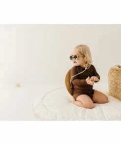 Joss + J Coco Brown Long Sleeve Swim Suit
