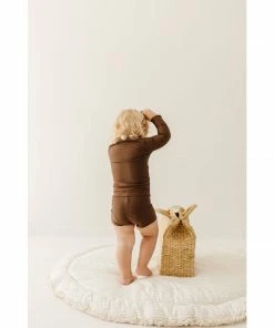 Joss + J Coco Brown Long Sleeve Swim Suit