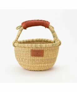 Heddle + Lamm Kandiga Mini Bolga Basket + Brown Handle Baskets
