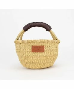 Heddle + Lamm Kandiga Mini Bolga Basket + Dark Brown Handle Baskets
