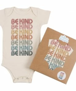 Morado Design Be Kind Retro Repeat Natural Organic Onesie