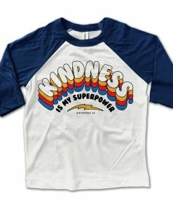 Rivet Apparel Kindness Is My Superpower Baseball Tee Graphic Tees