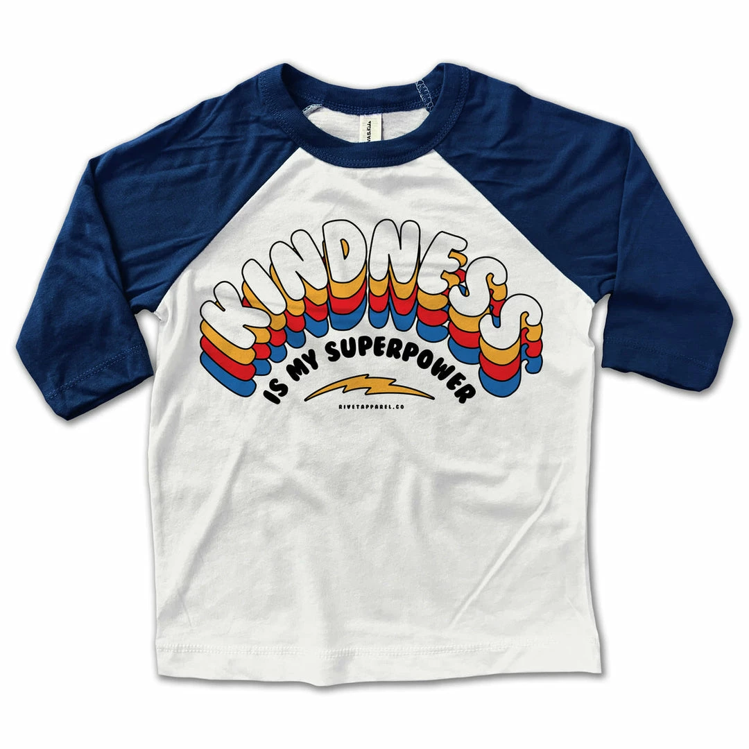 Rivet Apparel Kindness Is My Superpower Baseball Tee Graphic Tees 3 Rivet Apparel Kindness Is My Superpower Baseball Tee Graphic Tees