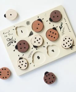Wee Gallery Count To 10 Lady Bugs Wooden Puzzle Tray