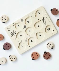 Wee Gallery Count To 10 Lady Bugs Wooden Puzzle Tray