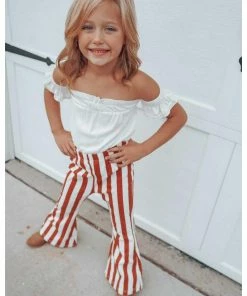 Bailey's Blossoms Burnt Orange + White Bell Bottoms