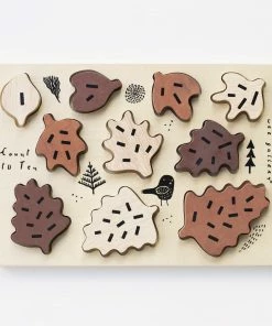 Wee Gallery Count To 10 Leaves Wooden Puzzle Tray