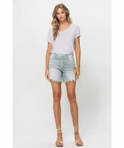 J+j Grey Green Women's Boyfriend Shorts