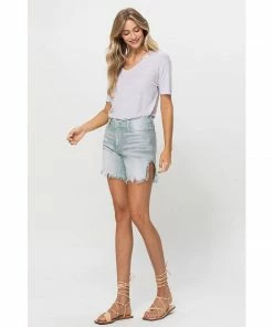J+j Grey Green Women's Boyfriend Shorts