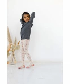 Olivia J Footwear White + Pink Lines Tights