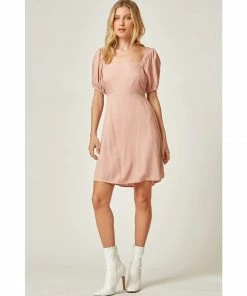 J+j Dresses Mauve Tie Back Babydoll Dress