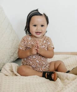 Mebie Baby Mustard Floral Shorts Organic Cotton Set Two-Piece Sets