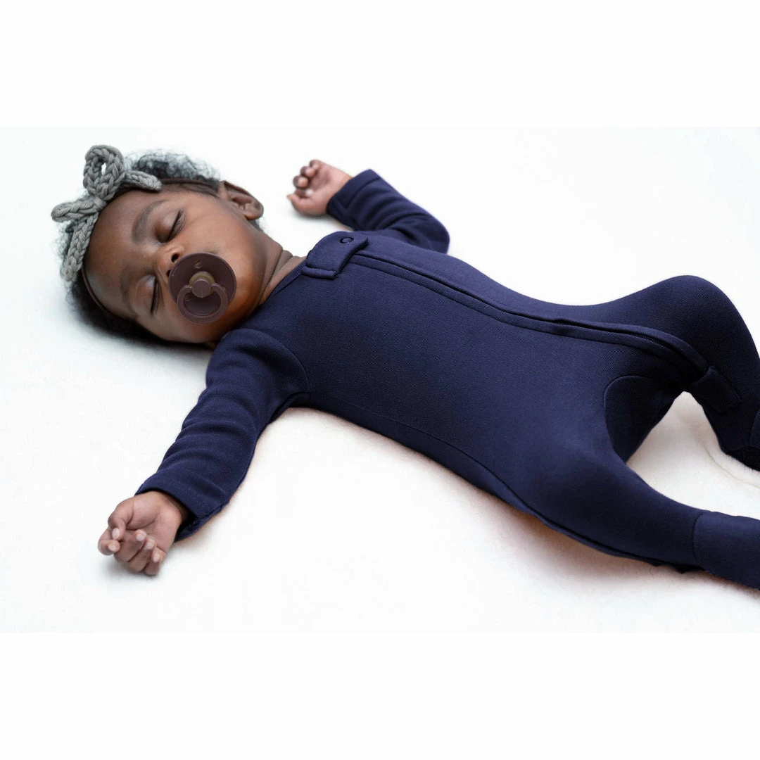 Loved Baby Navy Organic Cotton Zip Sleeper 3 Loved Baby Navy Organic Cotton Zip Sleeper