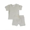 Mebie Baby Oatmeal Organic Cotton Waffle Short Set