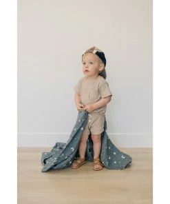 Mebie Baby Two-Piece Sets Oatmeal Organic Cotton Ribbed Short Set