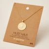 Fame Accessories Opal Stud Circle Necklace Necklaces