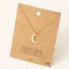 Fame Accessories Opal Crescent Moon Necklace Necklaces