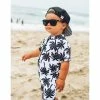 George Hats Black + White Palm Sunsuit
