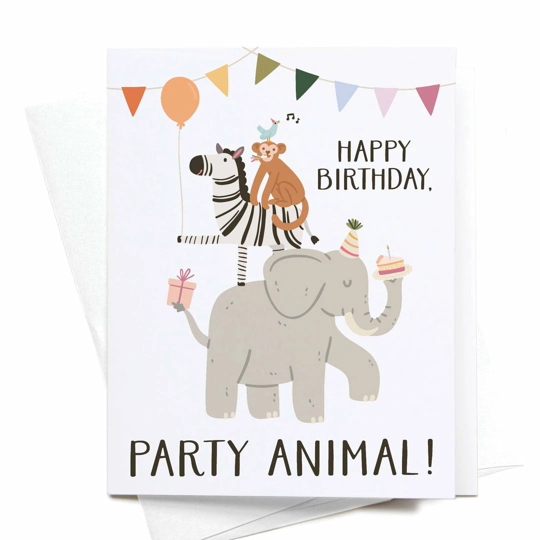 Onderkast Happy Birthday, Party Animal Greeting Card 3 Onderkast Happy Birthday, Party Animal Greeting Card