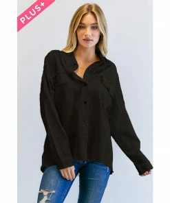 J+j Outerwear Black Solid Peace Long Sleeve Jacket