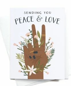 Onderkast Love + Peace Floral Greeting Card Party Time