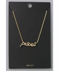 Fame Accessories Gold Pisces Zodiac Sign Necklace Necklaces