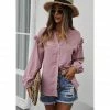 J+j Pink Ruffle Detail Button Down Blouse