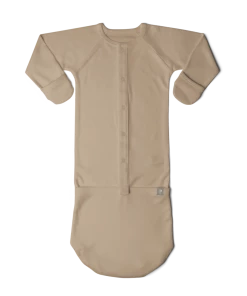Goumi Kids Sandstone Convertible Bamboo Gown Preemie + Newborn 9 Goumi Kids Sandstone Convertible Bamboo Gown Preemie + Newborn