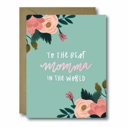 Black Lab Studio Party Time Floral Best Momma In The World Greeting Card 3 Black Lab Studio Party Time Floral Best Momma In The World Greeting Card