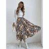 J+j Skirts Blue Gartered Floral Midi Skirt