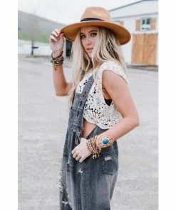 J+j Black Slouchy Denim Overalls