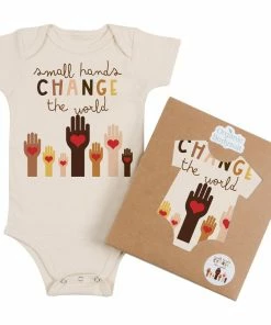 Morado Design Small Hands Change The World Organic Onesie