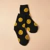J+j Black Smiley Face Cotton Socks