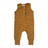 Mebie Baby Mustard Star Organic Cotton Romper Overalls + Rompers