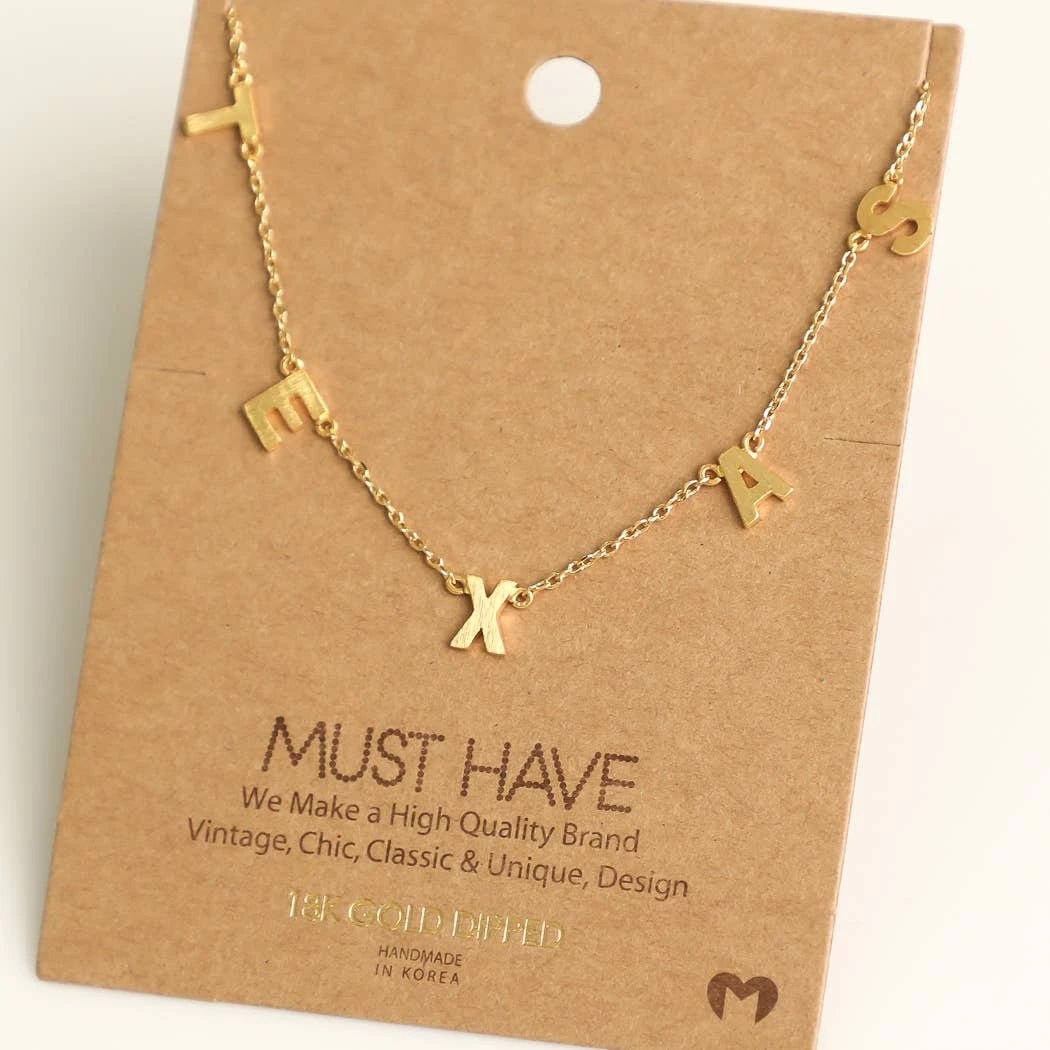 Fame Accessories Necklaces Texas Print Necklace 3 Fame Accessories Necklaces Texas Print Necklace