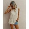 J+j Tops Beige Round Neck Tiered Hem Blouse