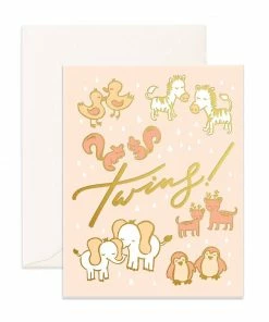 Fox + Fallow Twins Foil Greeting Card