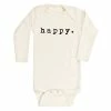Tenth + Pine Happy Black + Natural Organic Long Sleeve Onesie 1 Tenth + Pine Happy Black + Natural Organic Long Sleeve Onesie