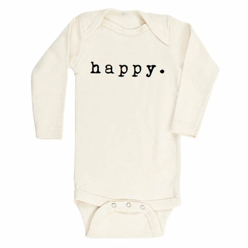 Tenth + Pine Happy Black + Natural Organic Long Sleeve Onesie 3 Tenth + Pine Happy Black + Natural Organic Long Sleeve Onesie